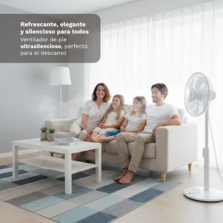 Grunkel Ventilador de pie FS-14T 25W 7 aspas 35 cm 12 velocidades